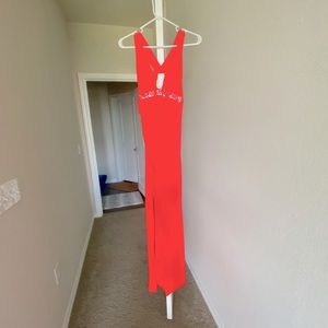 Orange/coral detailed gown with slit!!